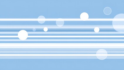 Abstract Light Blue Background With Horizontal Lines And White Circles