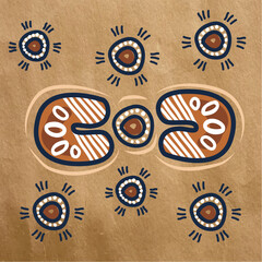 Aboriginal-Inspired Symbolic Vector Artwork