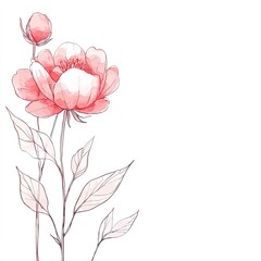 Delicate Pink Flower Illustration