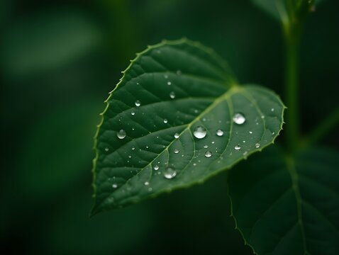 Raindrops on a leaf wallpaper