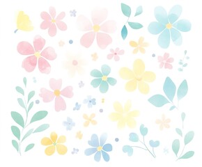 Pastel Watercolor Floral Pattern