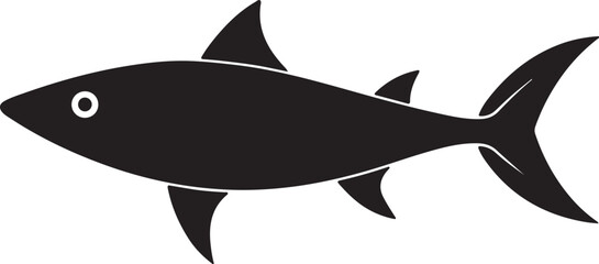 sardine fish silhouette, black and white silhouette, vector and illustration