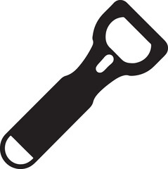 bottle opener silhouette, black and white silhouette, vector and illustration