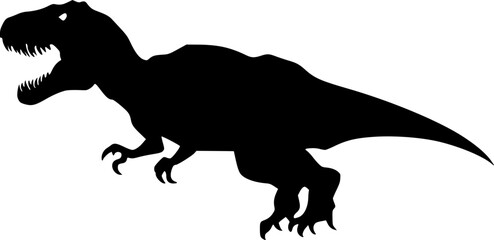 Fototapeta premium Black Silhouette Vector of t rex Dinosaur Graphic