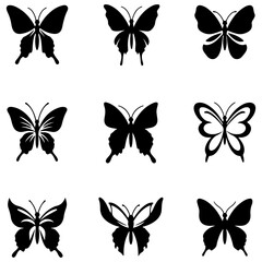 A collection of beautiful butterflies for premium packaging design