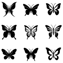 Stylish  and chic butterfly icons for stylish and contemporary graphic design elements