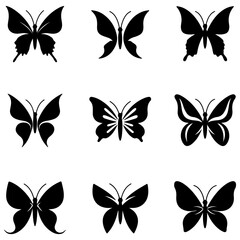 Single continuous line butterfly illustrations for minimalist vector art projects