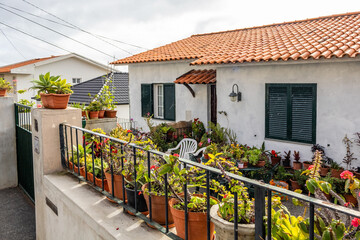 View typical private house in Funchal, Madeira, Portugal	
