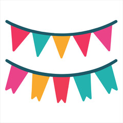 Fototapeta premium Pennant Banners illustration Vector, 50s diner clipart Design, vintage diner design sublimation 