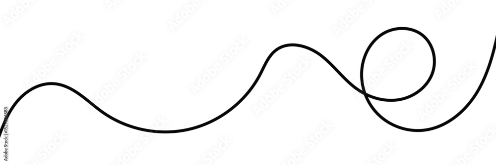 Poster squiggle line design element. curved single line. wavy, waving, line. seamless pattern of continuous