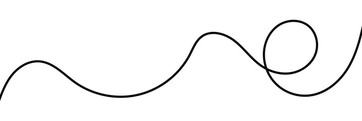 Squiggle line design element. Curved single line. Wavy, waving, line. Seamless pattern of continuous wavy lines. Vector illustration. 