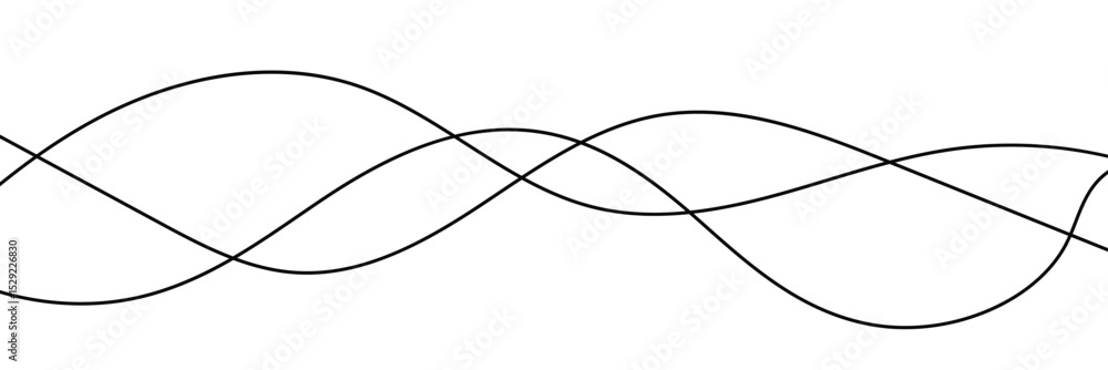 Poster squiggle line design element. curved single line. wavy, waving, line. seamless pattern of continuous