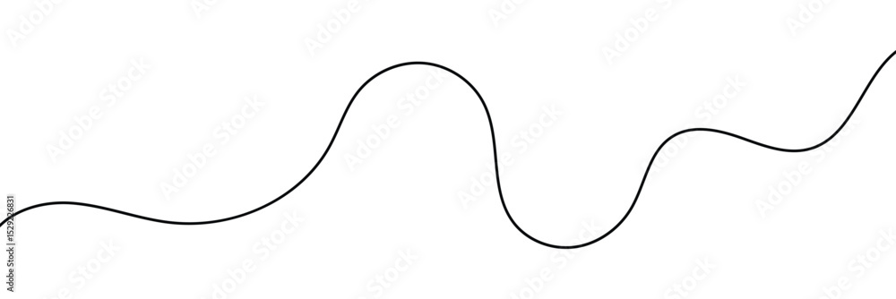 Poster squiggle line design element. curved single line. wavy, waving, line. seamless pattern of continuous