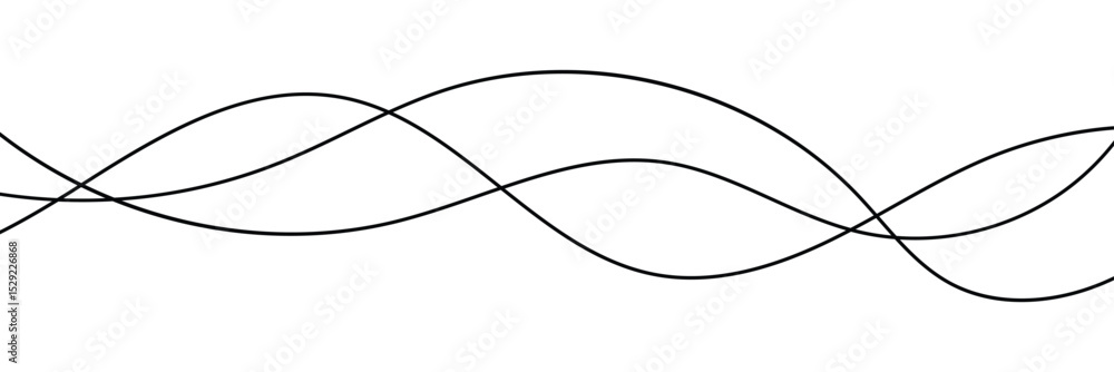 Poster squiggle line design element. curved single line. wavy, waving, line. seamless pattern of continuous