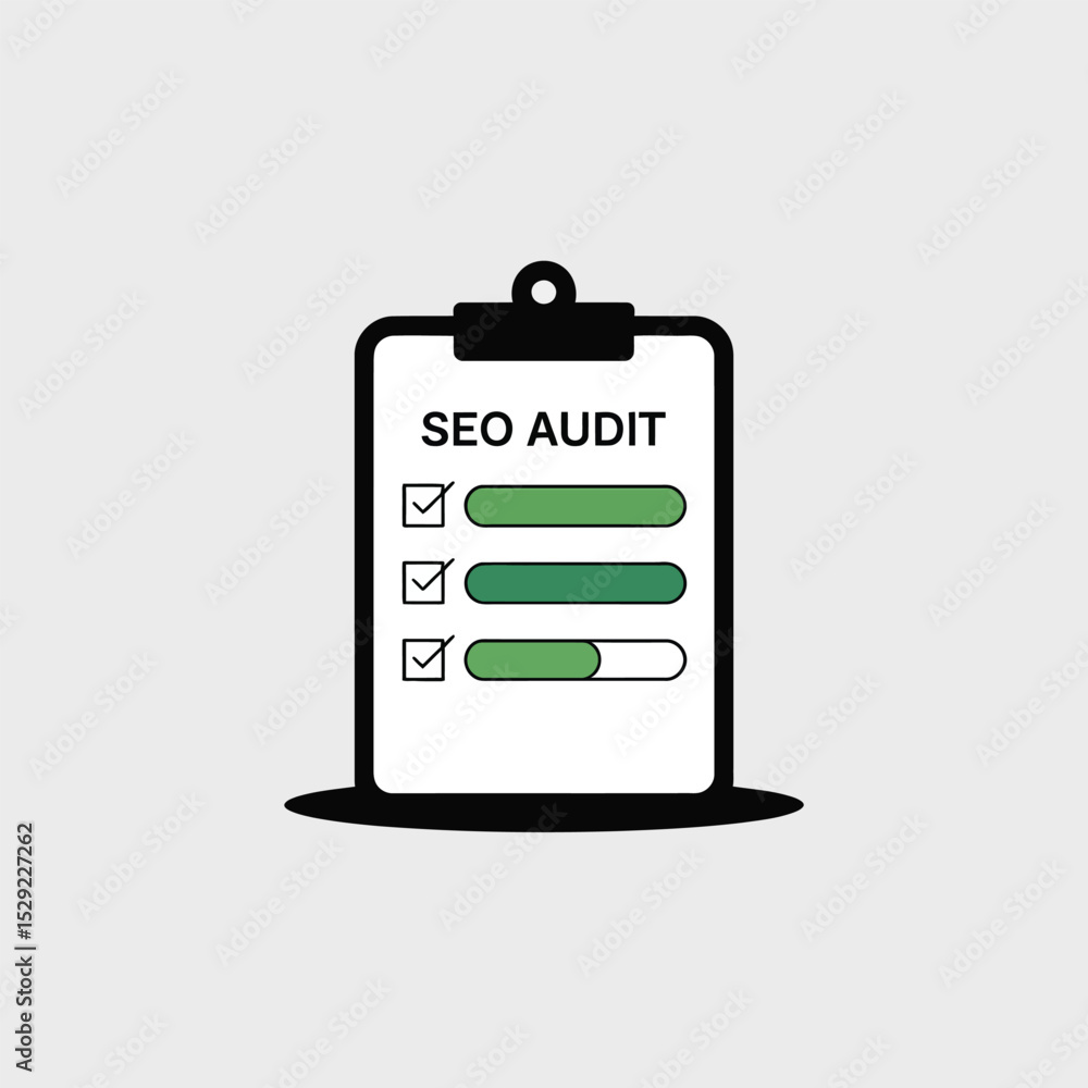 Aufkleber checklist clipboard icon seo audit progress report website optimization