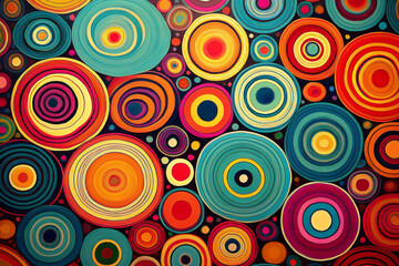 Hypnotic Retro Abstract Circles Vortex Background