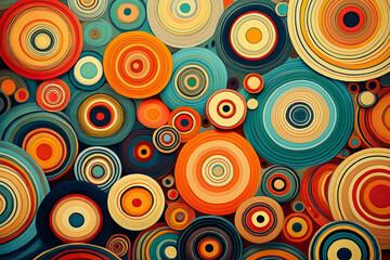 Vivid Pop Art Style Colorful Circles Pattern
