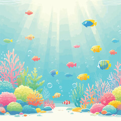 beautiful underwater scenery vector image