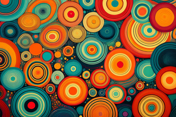Hypnotic Retro Abstract Circles Vortex Background