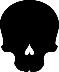 Black Silhouette Vector of Human Skull Design
