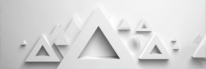 Abstract Geometric Shapes Pattern In White