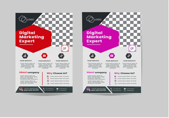 A4 size Corporate business flyer design or Company Brochure Design Template with Two Color Variation, abstract business flyer design ,vector template design, poster business flyer template design,