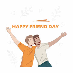 Celebrating friendship day flat illustration
