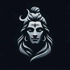 modern lord shiva portrait on black background