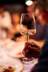 Elegant man holding wine glass