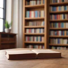 Vintage library with shelves full of old books and literature &mdash; symbolizing knowledge, education, reading, and the wisdom of learning.