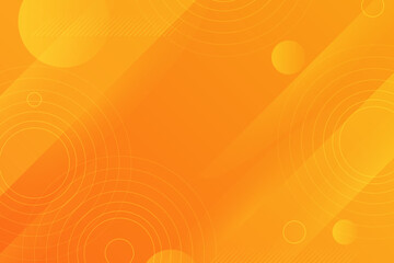 Orange abstract background with geometric circles and lines