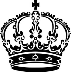 Black Silhouette Vector of Royal Crown Symbol Design
