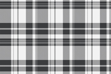 Veil textile pattern seamless, adorable vector check tartan. Random texture plaid fabric background in white and grey colors.