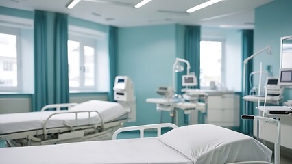 Empty Hospital Room with Medical Equipment