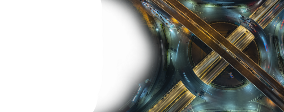 Expressway top view, Road traffic an important infrastructure, car traffic transportation above intersection road in city night, aerial view cityscape of advanced innovation, financial technology	