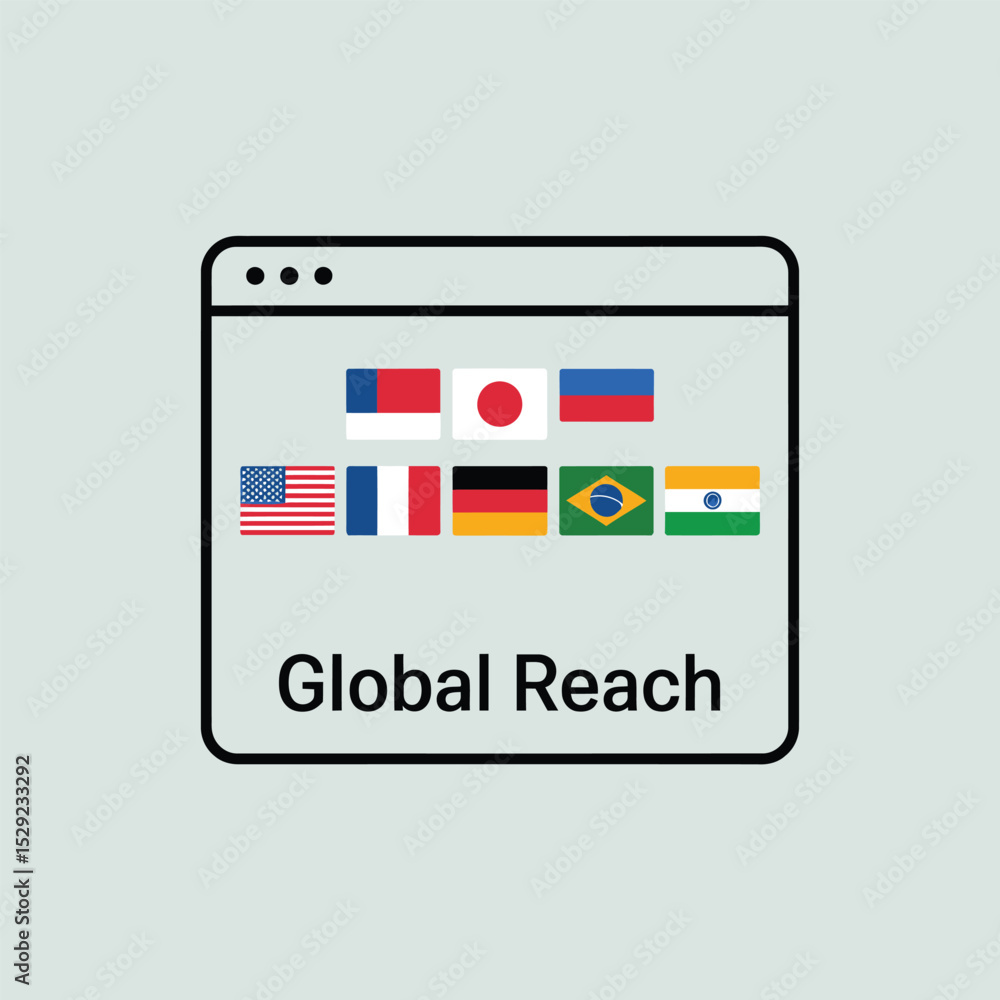Poster website displaying flags of multiple countries representing global reach