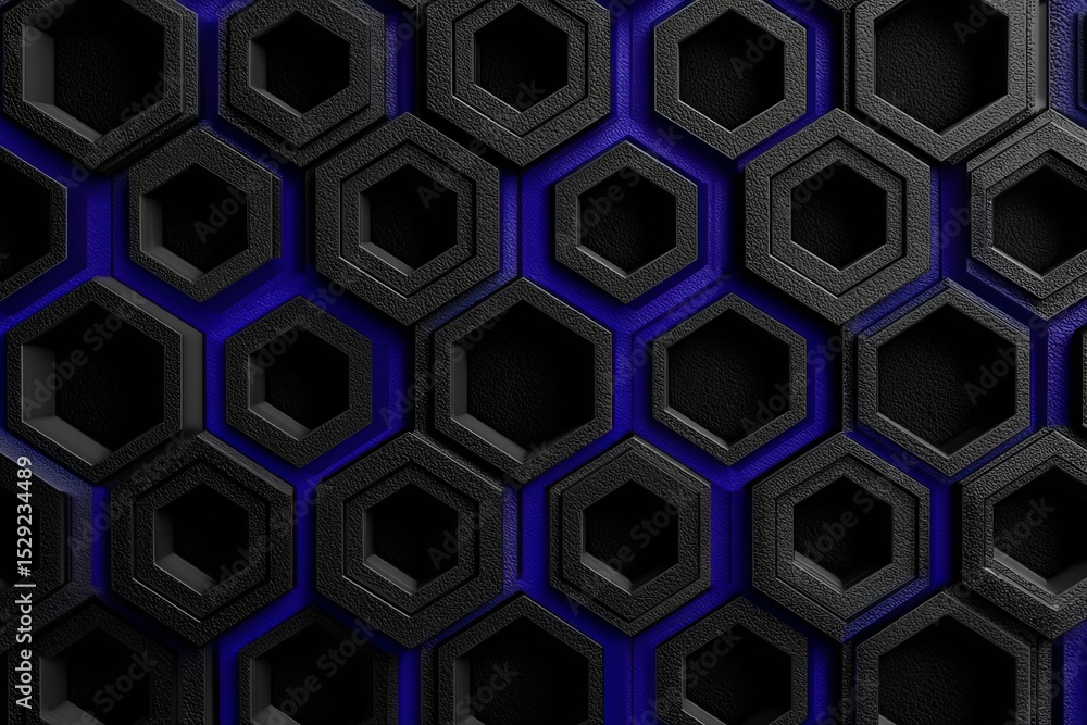 Poster intricate geometric patterns of interlocking shapes in a stunning three-dimensional design style