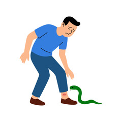 poisonous snake bite concept. vector illustration