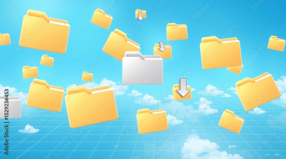 Poster cloud computing data storage file transfer concept