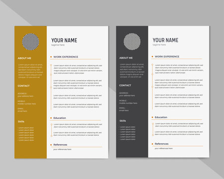Professional Resume and CV Template with Clean and Modern Layout
