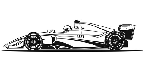 sport car vector is isolated on white background. F1 car vector. 
