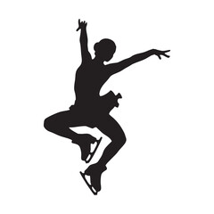 vector silhouette of a female roller skater performing