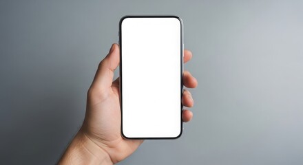 Smartphone Mockup Blank Screen in Hand for App Presentation or Website Design