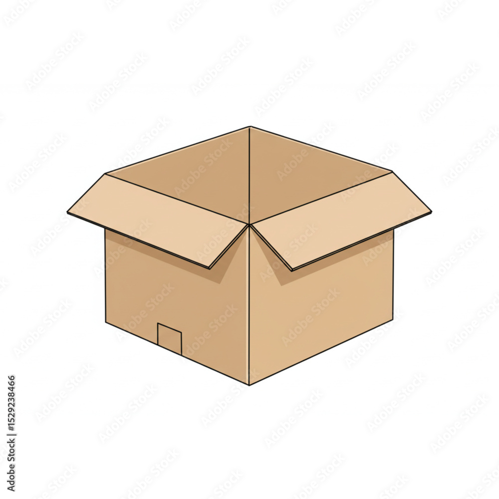 Poster open cardboard box graphic design element ideal for packaging branding logos and icons a scalable ve