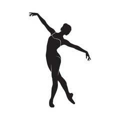 vector silhouette of a ballet dancer performing