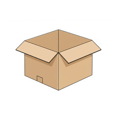 Open Cardboard Box Graphic Design Element ideal for Packaging Branding Logos and Icons a Scalable Vector Resource