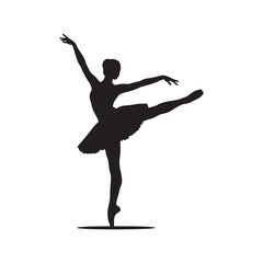 vector silhouette of a ballet dancer performing