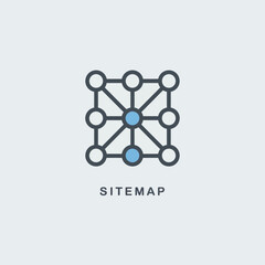 Abstract sitemap icon graphic design element for website navigation and user interface