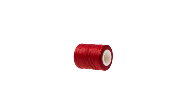 Photo of red thread spool isolated on transparent background.png