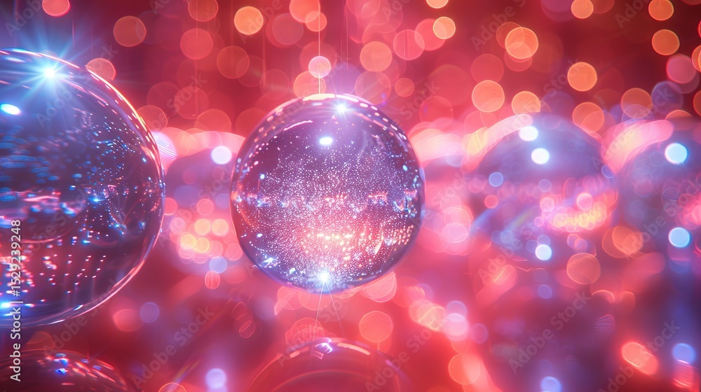 Aufkleber vibrant glass orbs capture shimmering lights, creating a mesmerizing abstract composition that invok
